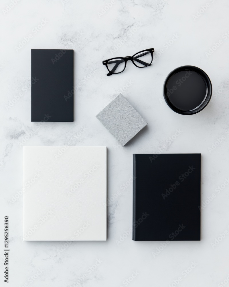 Aufkleber minimalist monochrome workspace elegant design elements for professional branding and creative produ