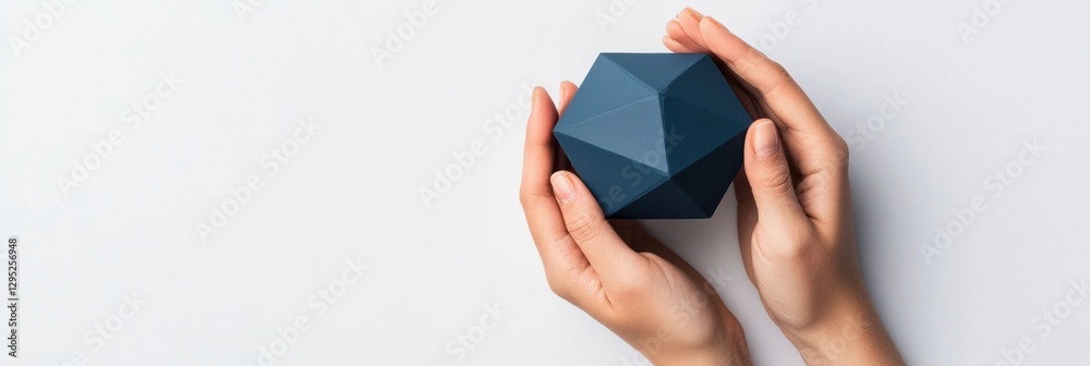 Poster geometric design innovation minimalist blue polygonal object showcasing modern tech aesthetics and c