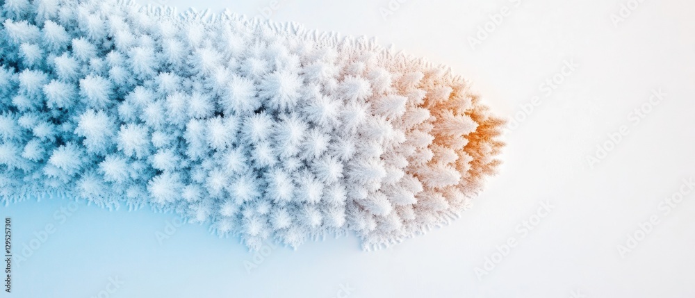 Poster crystalline winter gradient ethereal pine transformation visualizing climate adaptation and sensory 