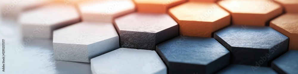 Leinwandbilder Innovative Digital Hexagon Core Values Framework Minimalist Business Strategy Visualization for Enterprise Transformation and Strategic Alignment