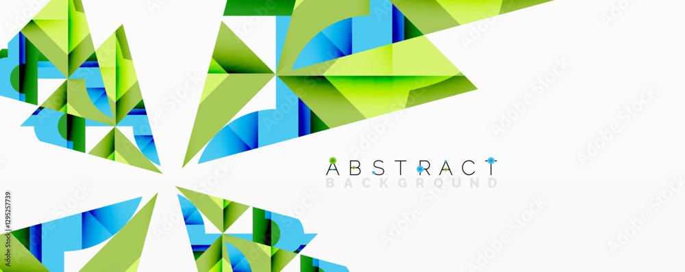 Aufkleber Abstract geometric composition with interlocking circular and angular shapes, featuring smooth gradients and sharp contrasts on a white background