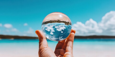 Eco-Conscious Metaverse Climate Innovation and Global Sustainability Visualized Through Crystal-Clear Earth Sphere - Regenerative Design and Future Thinking
