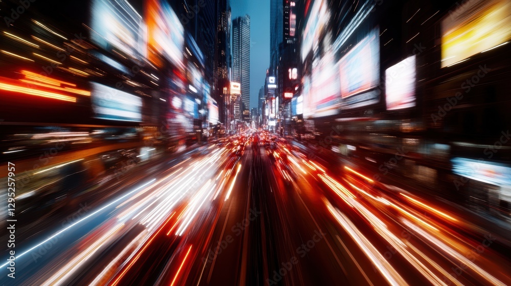 Poster Hyper-Dynamic Urban Velocity Next-Gen Motion Design Showcasing Immersive City Acceleration with High-Performance Visual Technology