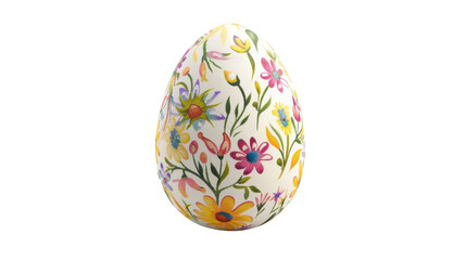 Decorated easter egg rotating on transparent background