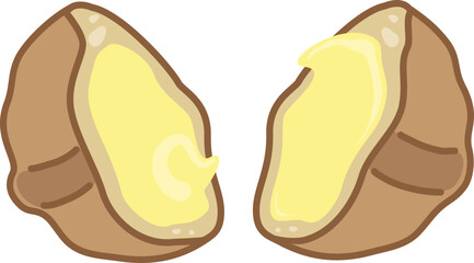 호두과자 일러스트 카페 디저트 small walnut-flavored cake