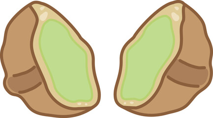 호두과자 일러스트 카페 디저트 small walnut-flavored cake