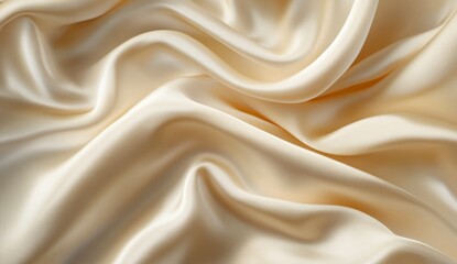 Obraz premium Luxurious Cream Silk Fabric Draped in Studio