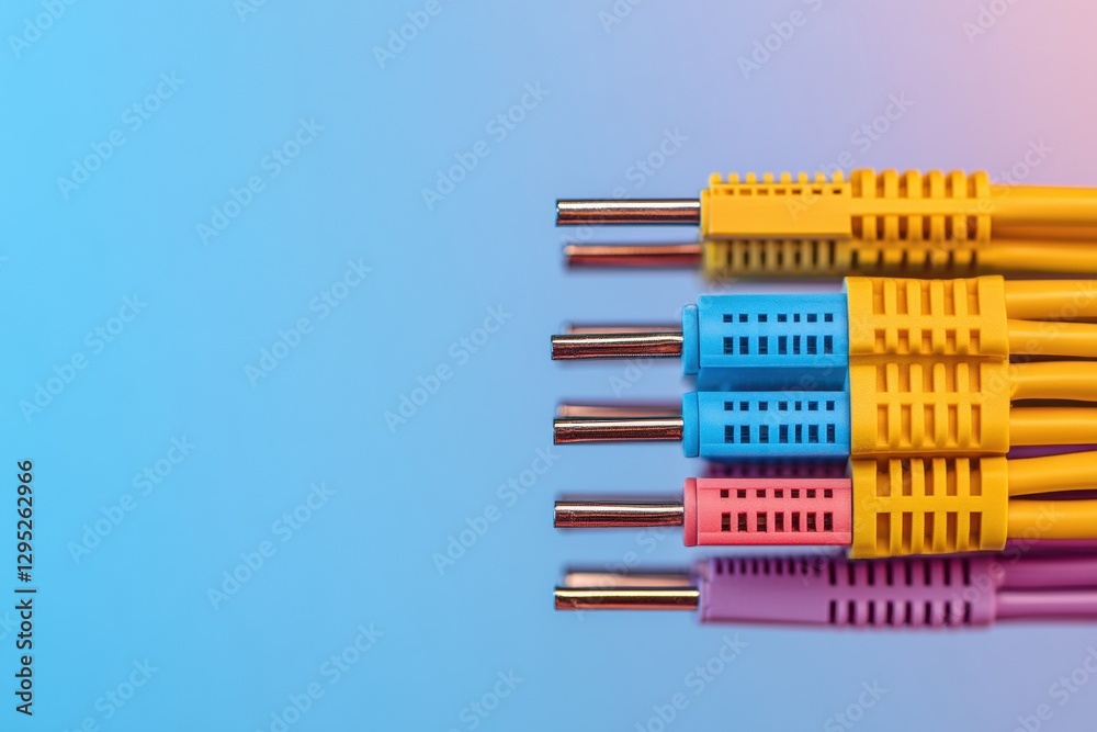 Leinwandbilder Vibrant Data Infrastructure Colorful Network Cables with Copper Connectors for Enhanced Enterprise Communication and System Reliability - Modern Tech and Digital Innovation