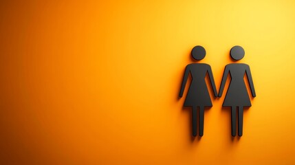 A vector silhouette of two woman symbol of toilet
