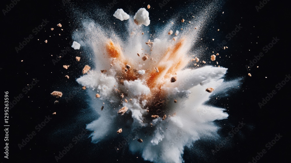 Leinwandbilder dynamic abstract burst mid-formation ice crystal explosion against dark backdrop for innovative mark