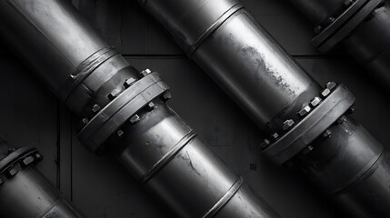Industrial Pipes: A Monochromatic Study of Metal and Connections