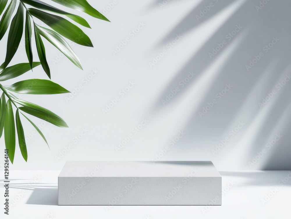 Aufkleber minimalist gray podium display monochrome mockup for stylish product presentation in professional ma