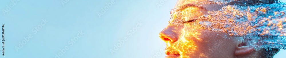 Fototapete Futuristic Digital Aesthetic Rocket Emergence with Particle Effects and Geometric Patterns - Transformative Business Visuals for Startup Innovation and Market Disruption Campaigns