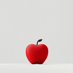 Obraz premium Red apple on a white surface