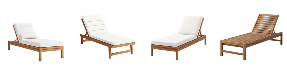 Cozy and inviting wooden outdoor lounge chairs set in a tranquil garden environment surrounded by natural sunlight and soothing shadows creating a serene and relaxing atmosphere for leisure and rest