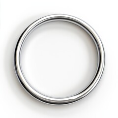 Silver Metal Ring on White Background