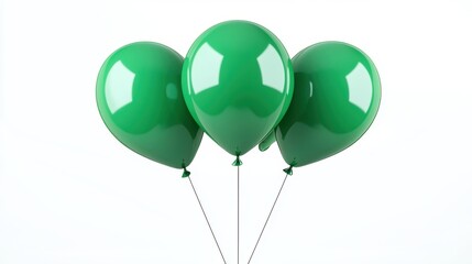 green balloon isolated on transparent background catoon style