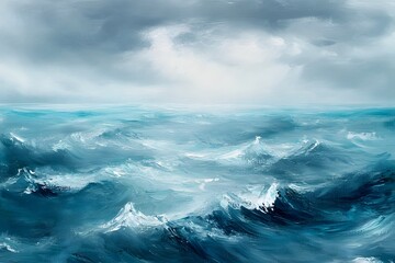 Stormy Sea, Painted Landscape