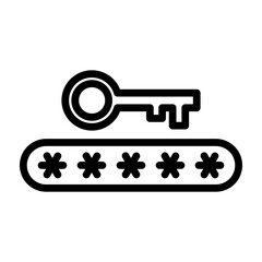 Password Vector Line Icon Design