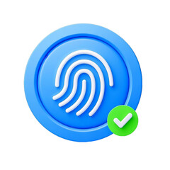fingerprint authentication 3d icon