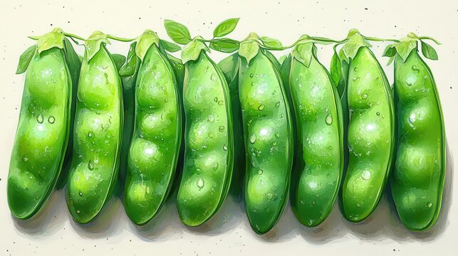 green snow peas isolated catoon