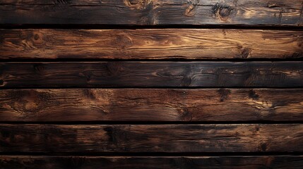 Naklejka premium Dark Brown Rustic Wooden Planks Background Texture