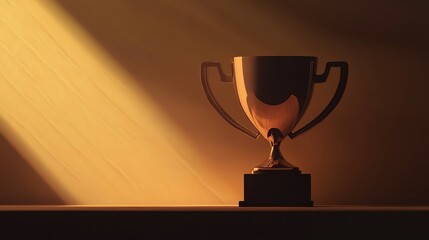 Shimmering trophy symbolizes achievement and success.