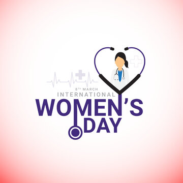 Women's Day Doctor, Nurse, Medical Staff editable vector illustration creative design with statoscope female doctor model and medical sign #IWD2025   #AccelerateAction