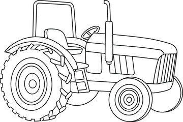 Tractor with Large Wheels Coloring Page