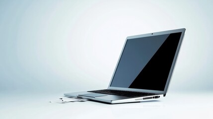 Executive departures with a digital farewell message on the computer. Featuring leadership change and career transition