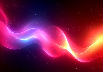 Obraz premium Colorful gradient background with blurred neon lights, in shades of pink and yellow. Vector illustration with soft lighting, high resolution, and high detail. Digital art with a modern design.