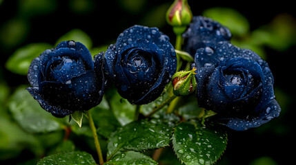 blue rose flower bud ultra detailed macro