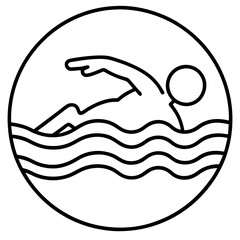 diving icon on round internet button