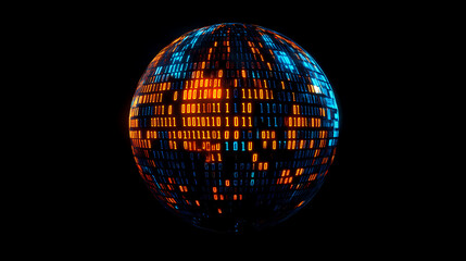 Obraz premium Digital Earth with Binary Code Patterns