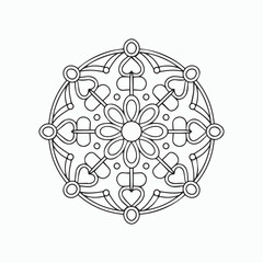 Naklejka premium Printable Floral Mandala Design for Mindful Coloring