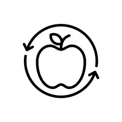Apple fruit nutrition icon line vector design in trendy style