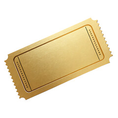 Golden VIP Ticket with Blank Space Isolated on White Background as Transparent. PNG. AI GENERATED