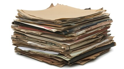 A Stack of Vintage Papers and Documents