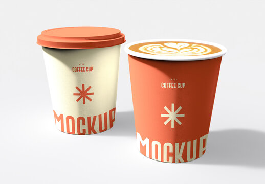 Coffee Cup Mockup With Coffee