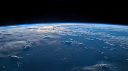 Earth from Space with Blue and White Clouds