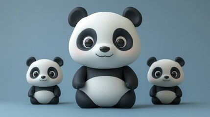 Naklejka premium panda plush toy isolated catoon