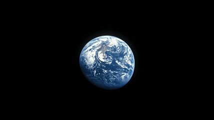Naklejka premium Earth Satellite Image with Black Background