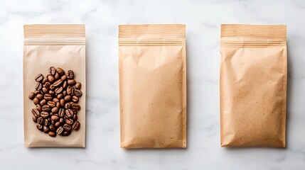 Coffee packaging exploration coffee shop product photography minimalist top-down visual marketing