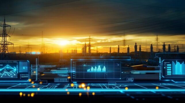 Futuristic Power Control Station Monitoring and Optimizing Smart Energy Systems