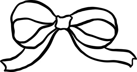 Playful Coquette Ribbon Bow Decorative Outline Coloring Image