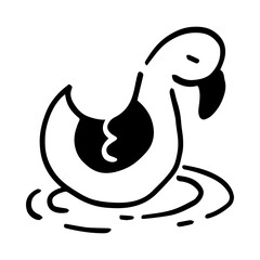Obraz premium Peaceful Duck Illustration: A minimalist illustration of a duck gracefully floating on water, offering a serene and calming visual experience. 