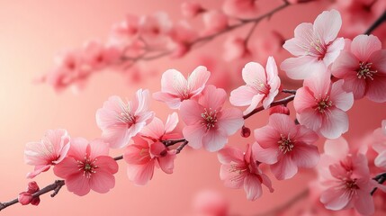 pink cherry blossom isolated catoon style