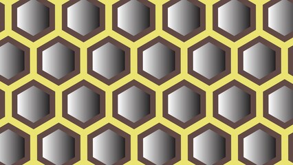 Premium Vector A yellow background with a pattern of hexagons on it