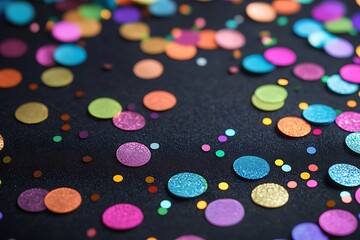 Vibrant Confetti on Black Background