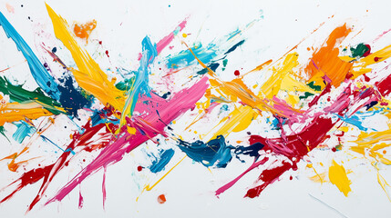 Fototapeta premium Artistic Burst of Colors: Abstract art composition with dynamic splashes and strokes of vibrant colors, creating a visual symphony of energy and emotion.